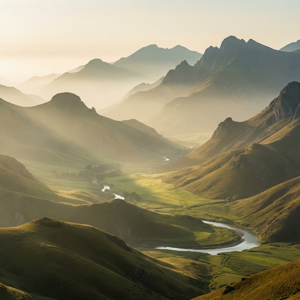 Mist-covered Pahari mountains in Himachal Pradesh